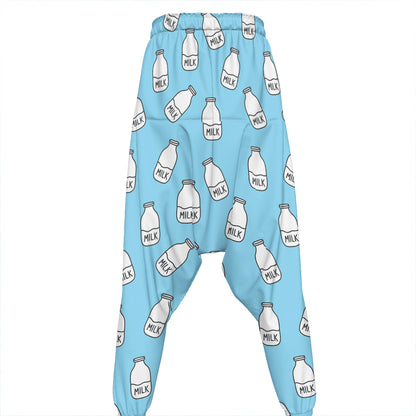 Milk Bottle Cartoon Pattern Print Hammer Pants
