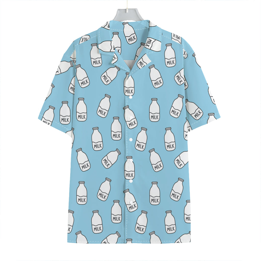 Milk Bottle Cartoon Pattern Print Hawaiian Shirt