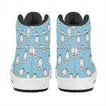 Milk Bottle Cartoon Pattern Print High Top Leather Sneakers