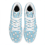 Milk Bottle Cartoon Pattern Print High Top Leather Sneakers