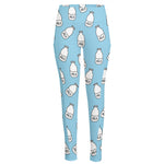 Milk Bottle Cartoon Pattern Print High-Waisted Pocket Leggings