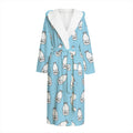 Milk Bottle Cartoon Pattern Print Hooded Bathrobe