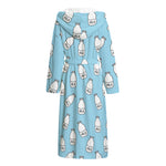 Milk Bottle Cartoon Pattern Print Hooded Bathrobe