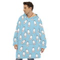 Milk Bottle Cartoon Pattern Print Hoodie Blanket
