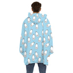 Milk Bottle Cartoon Pattern Print Hoodie Blanket