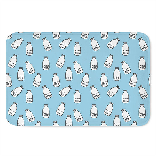 Milk Bottle Cartoon Pattern Print Indoor Door Mat