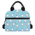 Milk Bottle Cartoon Pattern Print Insulated Lunch Bag