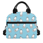 Milk Bottle Cartoon Pattern Print Insulated Lunch Bag