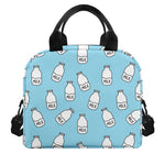 Milk Bottle Cartoon Pattern Print Insulated Lunch Bag
