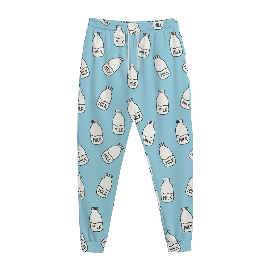 Milk Bottle Cartoon Pattern Print Jogger Pants