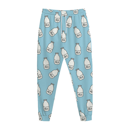 Milk Bottle Cartoon Pattern Print Jogger Pants