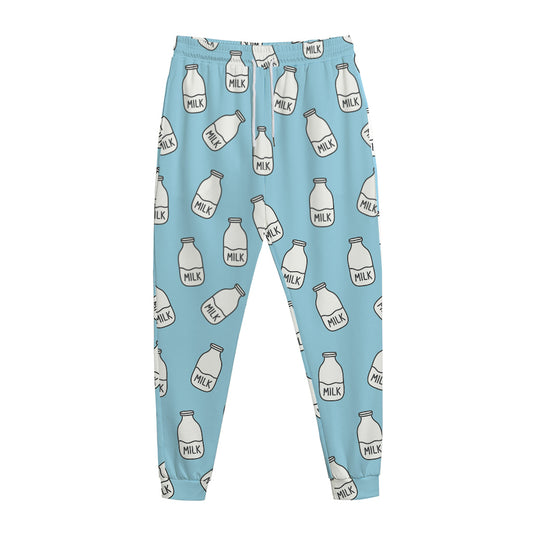 Milk Bottle Cartoon Pattern Print Jogger Pants
