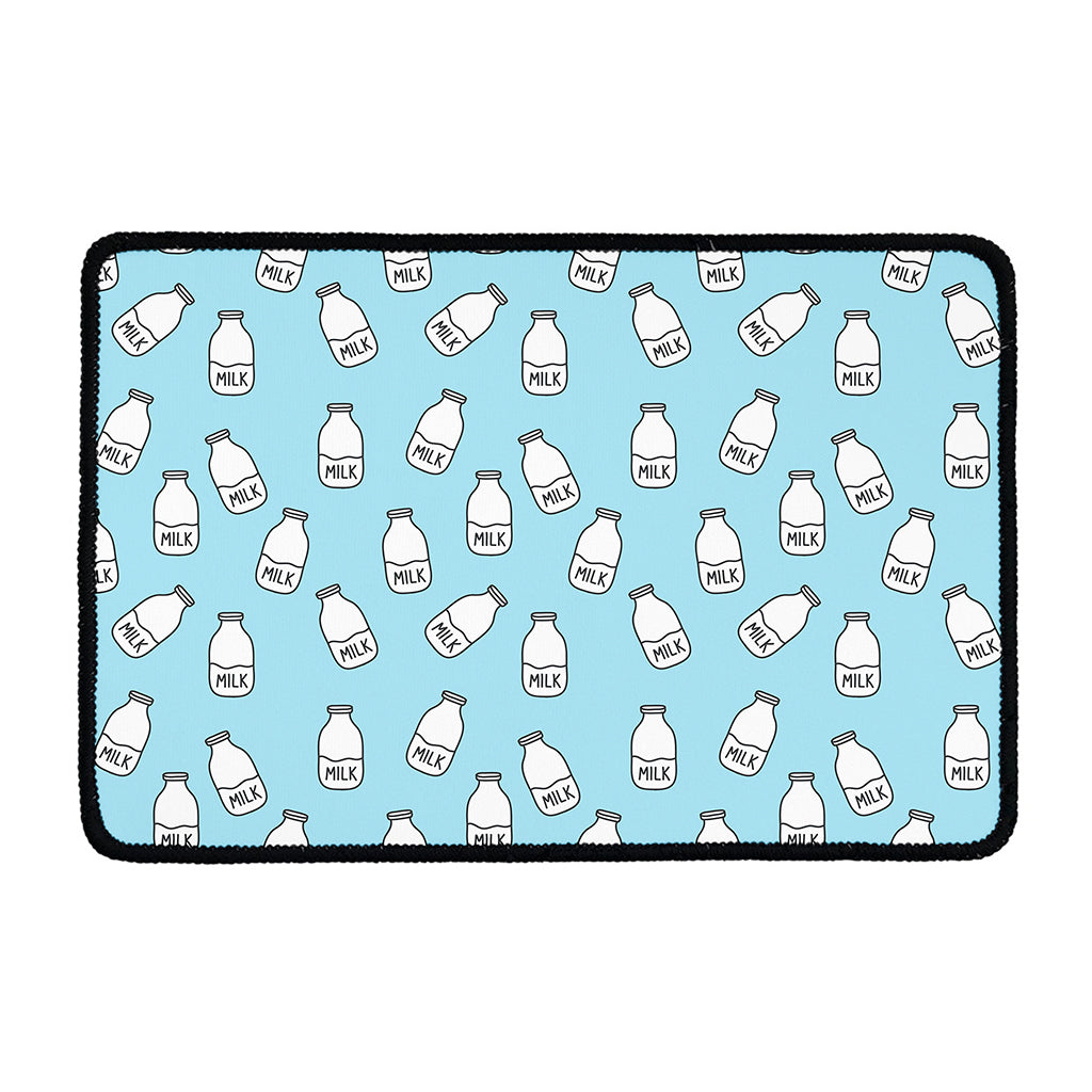 Milk Bottle Cartoon Pattern Print Kitchen Mat