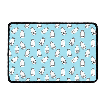 Milk Bottle Cartoon Pattern Print Kitchen Mat