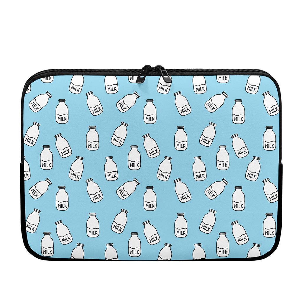 Milk Bottle Cartoon Pattern Print Laptop Sleeve