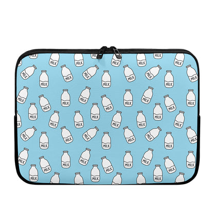 Milk Bottle Cartoon Pattern Print Laptop Sleeve