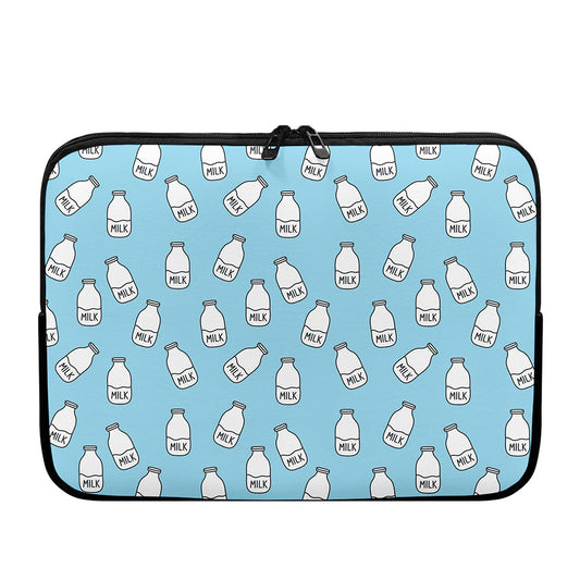 Milk Bottle Cartoon Pattern Print Laptop Sleeve