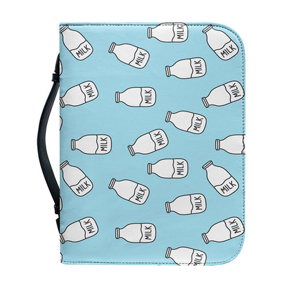 Milk Bottle Cartoon Pattern Print Leather Bible Cover
