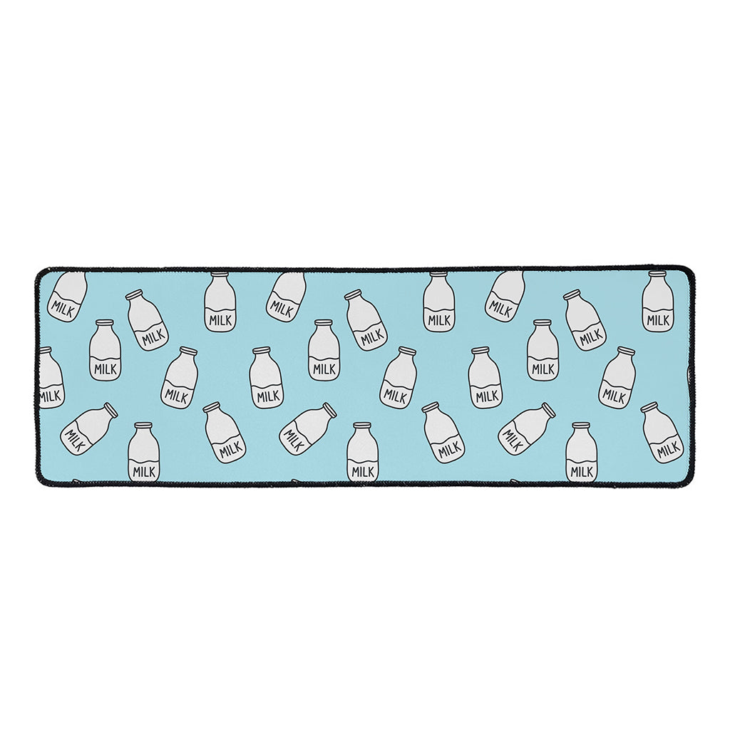 Milk Bottle Cartoon Pattern Print Long Kitchen Mat