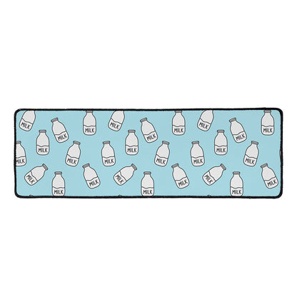 Milk Bottle Cartoon Pattern Print Long Kitchen Mat