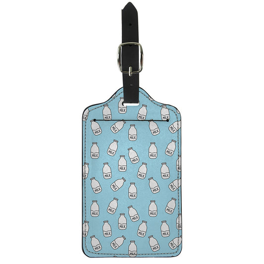 Milk Bottle Cartoon Pattern Print Luggage Tag