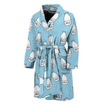 Milk Bottle Cartoon Pattern Print Men's Bathrobe