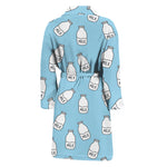 Milk Bottle Cartoon Pattern Print Men's Bathrobe