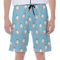 Milk Bottle Cartoon Pattern Print Men's Beach Shorts