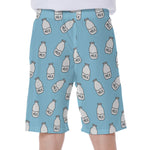 Milk Bottle Cartoon Pattern Print Men's Beach Shorts