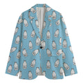 Milk Bottle Cartoon Pattern Print Men's Blazer