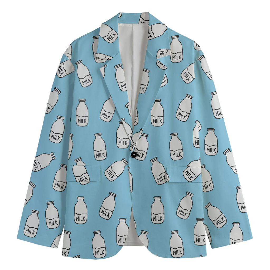 Milk Bottle Cartoon Pattern Print Men's Blazer