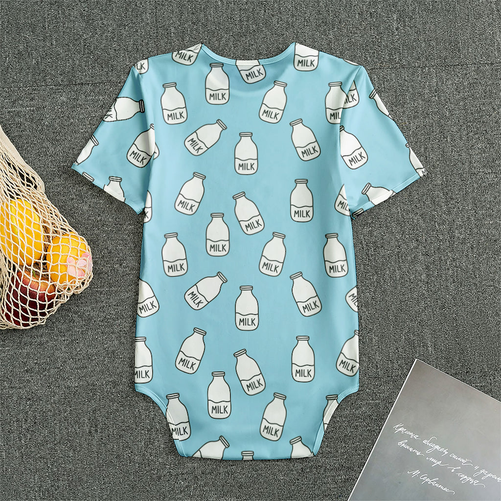 Milk Bottle Cartoon Pattern Print Men's Bodysuit
