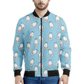 Milk Bottle Cartoon Pattern Print Men's Bomber Jacket