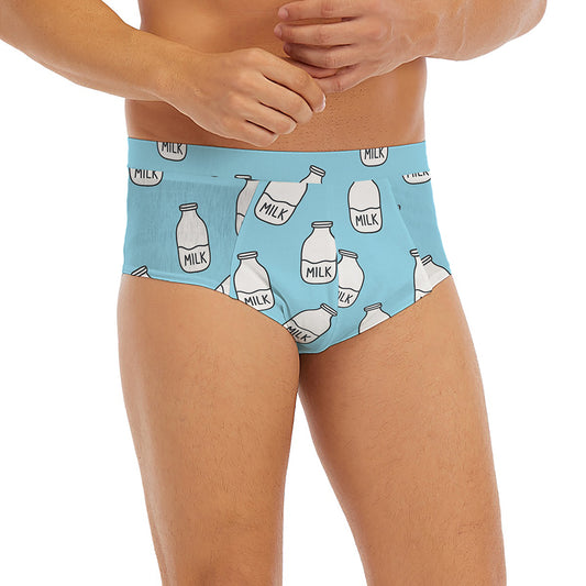 Milk Bottle Cartoon Pattern Print Men's Briefs