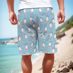 Milk Bottle Cartoon Pattern Print Men's Cargo Shorts