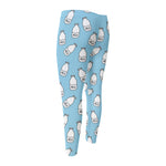 Milk Bottle Cartoon Pattern Print Men's Compression Pants