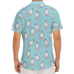 Milk Bottle Cartoon Pattern Print Men's Deep V-Neck Shirt