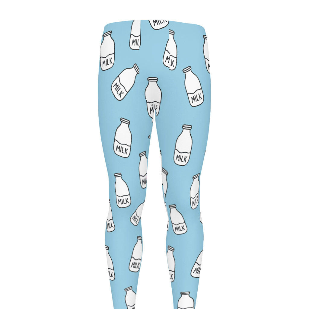 Milk Bottle Cartoon Pattern Print Men's leggings