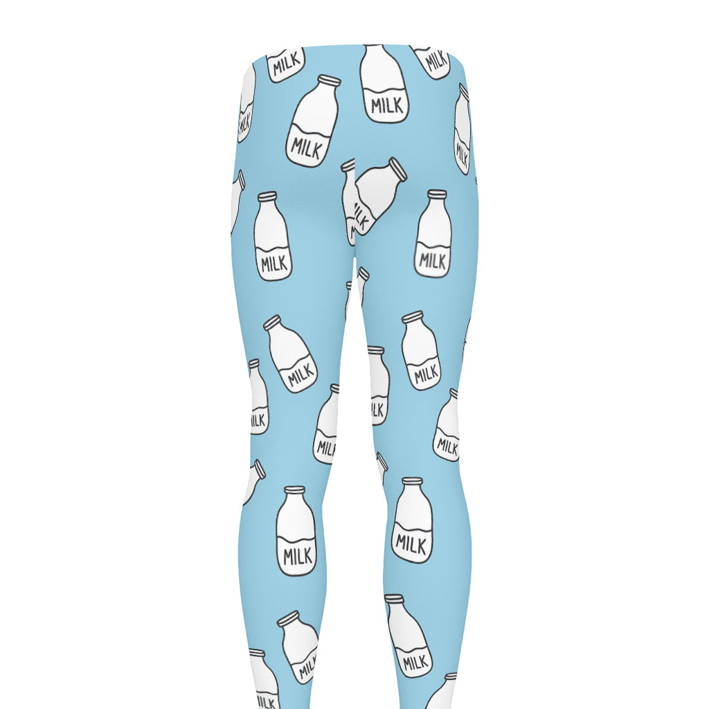 Milk Bottle Cartoon Pattern Print Men's leggings
