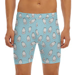 Milk Bottle Cartoon Pattern Print Men's Long Boxer Briefs