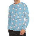 Milk Bottle Cartoon Pattern Print Men's Long Sleeve Rash Guard