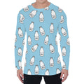 Milk Bottle Cartoon Pattern Print Men's Long Sleeve T-Shirt