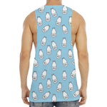 Milk Bottle Cartoon Pattern Print Men's Muscle Tank Top