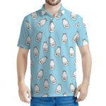 Milk Bottle Cartoon Pattern Print Men's Polo Shirt