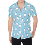 Milk Bottle Cartoon Pattern Print Men's Shirt