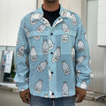 Milk Bottle Cartoon Pattern Print Men's Shirt Jacket