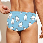 Milk Bottle Cartoon Pattern Print Men's Swim Briefs