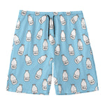 Milk Bottle Cartoon Pattern Print Men's Swim Trunks