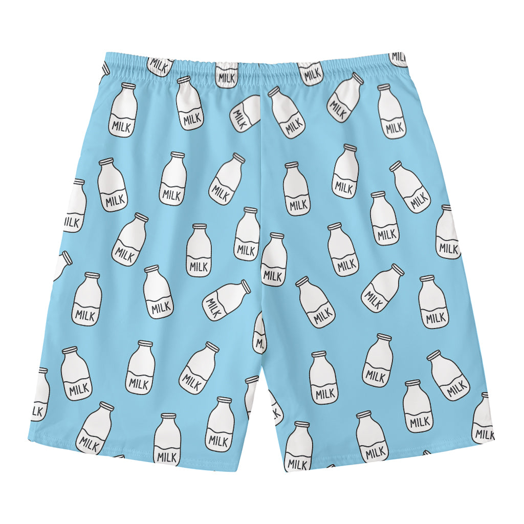 Milk Bottle Cartoon Pattern Print Men's Swim Trunks