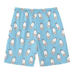 Milk Bottle Cartoon Pattern Print Men's Swim Trunks